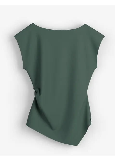 Top asimmetrico effetto neoprene, bonprix