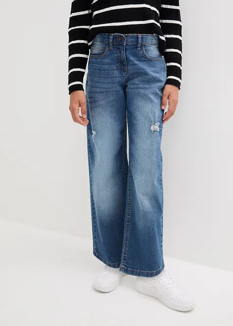 Jeans wide leg, vita media, bonprix