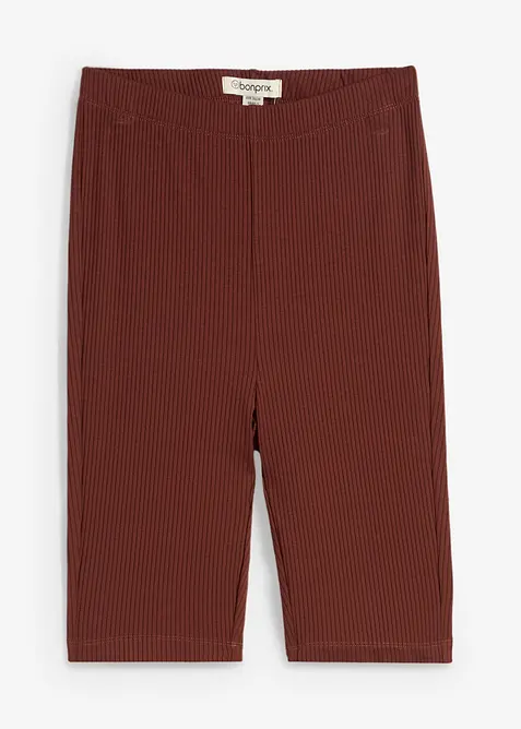 Pantaloncini in jersey a costine, vita alta, bonprix