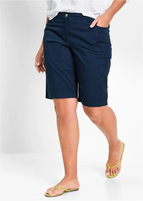Bermuda in popeline di cotone con cinta comoda, bonprix