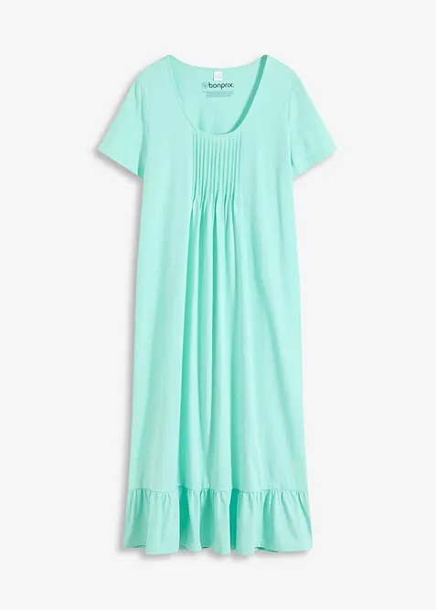 Camicia da notte con pieghe e balza, bonprix