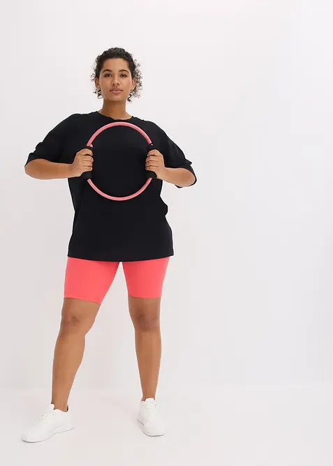 T-shirt per sport oversize con cotone, ad asciugatura rapida, bonprix