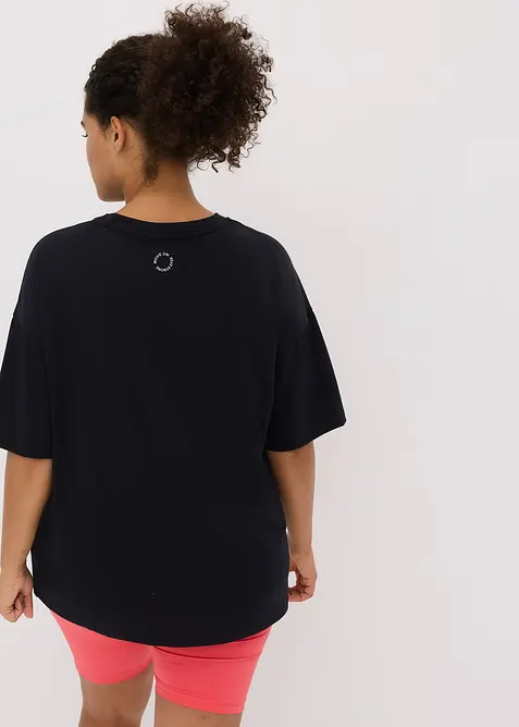 T-shirt per sport oversize con cotone, ad asciugatura rapida, bonprix