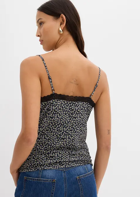 Top in mesh con spalline sottili, bonprix