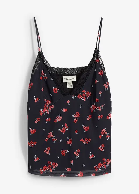 Top in mesh con spalline sottili, bonprix