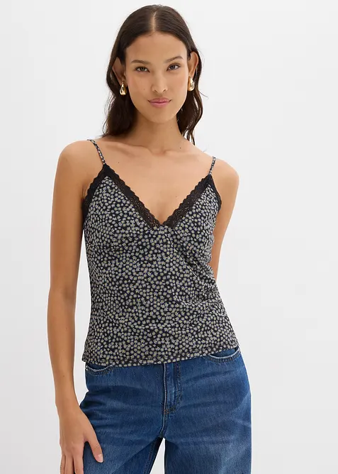 Top in mesh con spalline sottili, bonprix