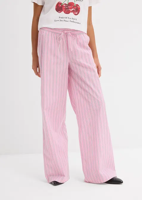 Pantaloni con elastico in vita in puro cotone, bonprix