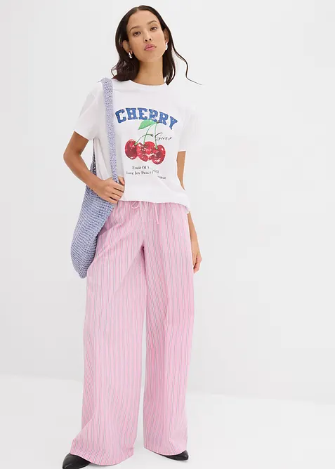 Pantaloni con elastico in vita in puro cotone, bonprix