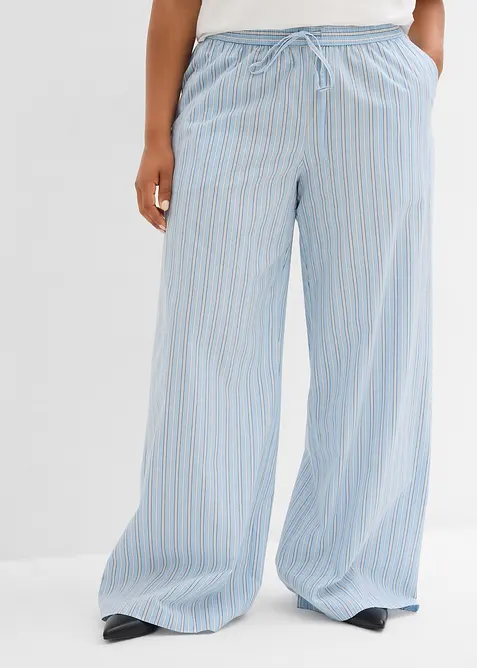 Pantaloni con elastico in vita in puro cotone, bonprix