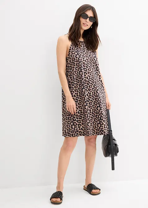 Abito leopardato in puro cotone, bonprix