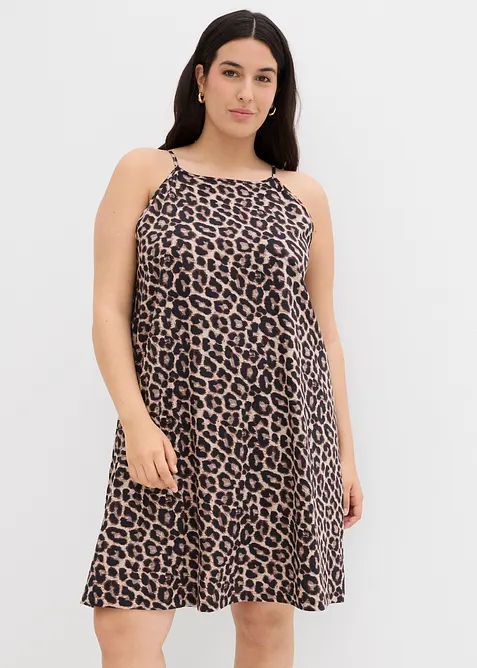 Abito leopardato in puro cotone, bonprix