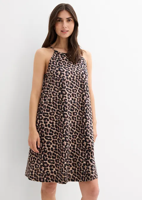 Abito leopardato in puro cotone, bonprix