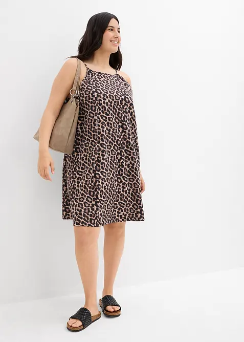 Abito leopardato in puro cotone, bonprix