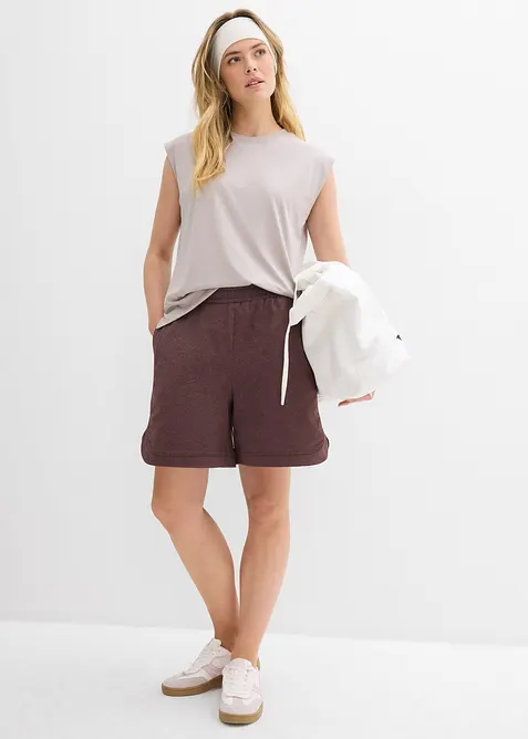 Shorts ampi in felpa di misto cotone, bonprix