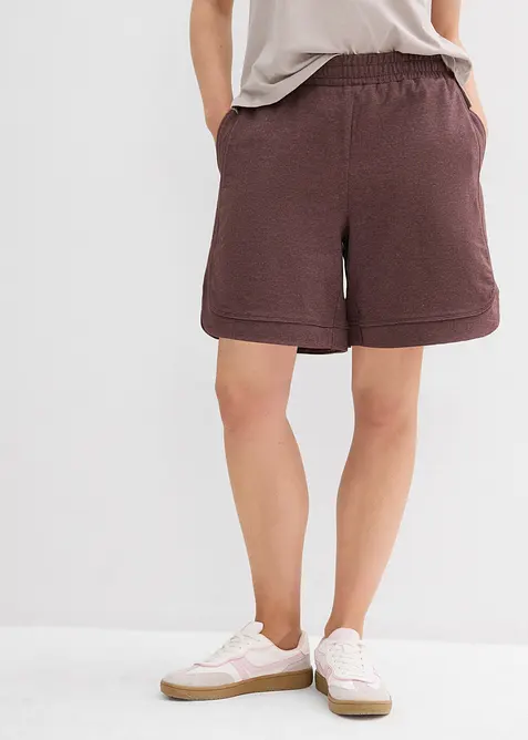 Shorts ampi in felpa di misto cotone, bonprix