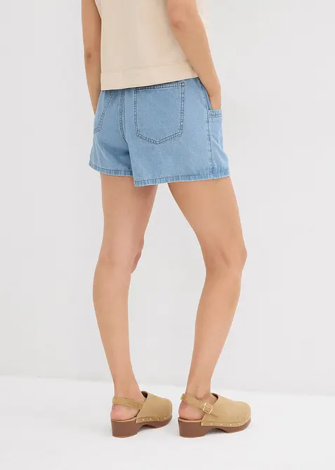 Shorts in jeans con comodo elastico, vita alta, bonprix