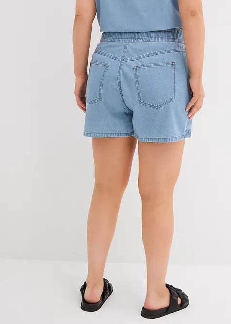 Shorts in jeans con comodo elastico, vita alta, bonprix