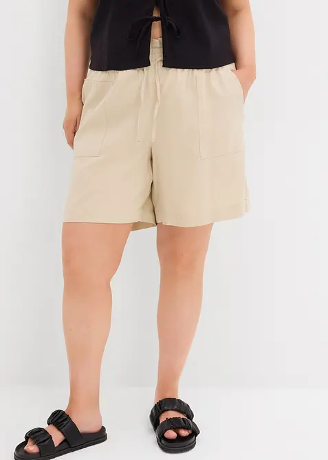 Shorts misto lino, bonprix