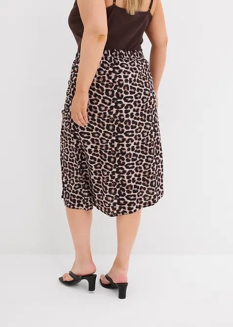 Gonna leopardata con spacco, bonprix