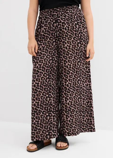 Pantaloni a palazzo in mussola di cotone, bonprix