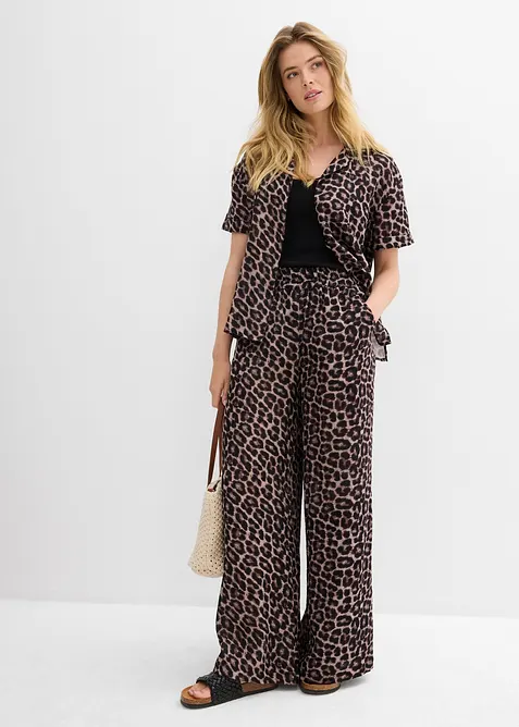 Pantaloni a palazzo in mussola di cotone, bonprix