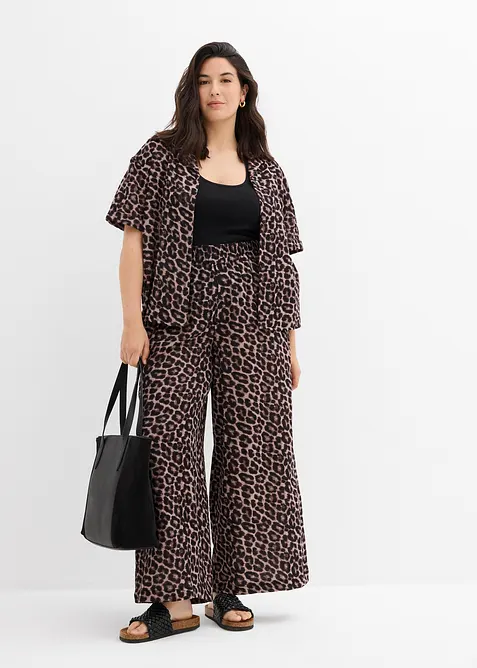 Pantaloni a palazzo in mussola di cotone, bonprix