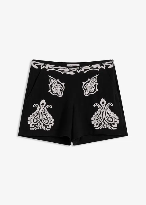 Shorts con ricami in morbido misto viscosa, bonprix