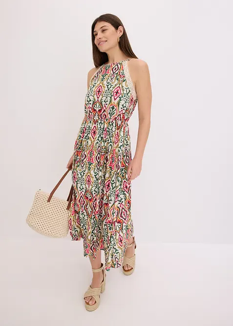 Abito midi con pizzo, bonprix