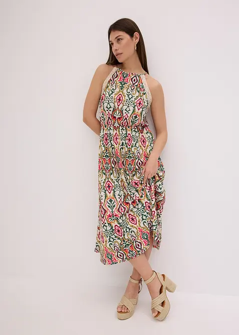 Abito midi con pizzo, bonprix