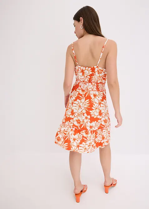 Abito con spalline in misto viscosa morbido fantasia, bonprix