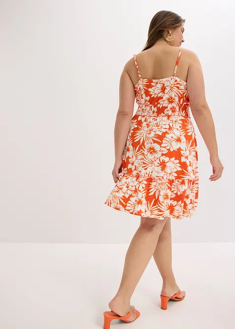 Abito con spalline in misto viscosa morbido fantasia, bonprix