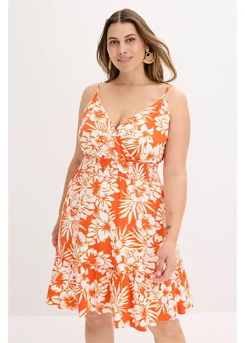 Abito con spalline in misto viscosa morbido fantasia, bonprix