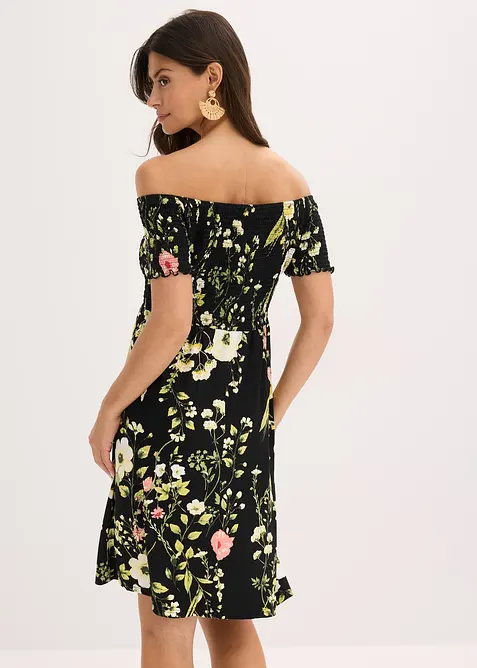 Abito con spalle scoperte in misto viscosa morbido, bonprix