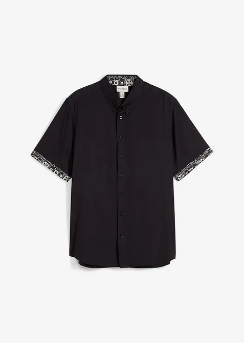 Camicia a maniche corte in viscosa, slim fit, bonprix