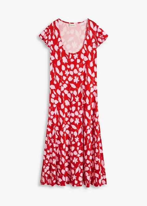 Abito in jersey fantasia di misto viscosa morbido, bonprix