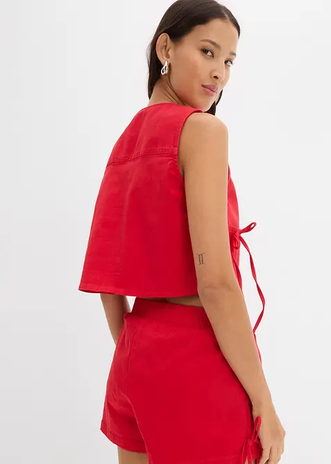 Gilet in twill di misto cotone elasticizzato, bonprix