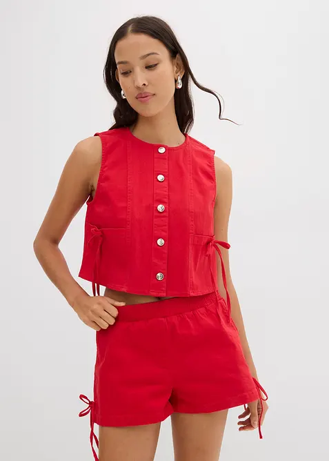 Gilet in twill di misto cotone elasticizzato, bonprix