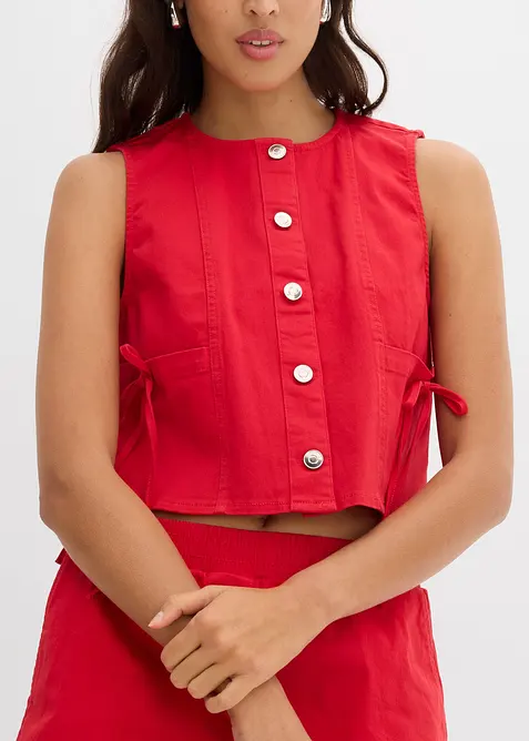 Gilet in twill di misto cotone elasticizzato, bonprix