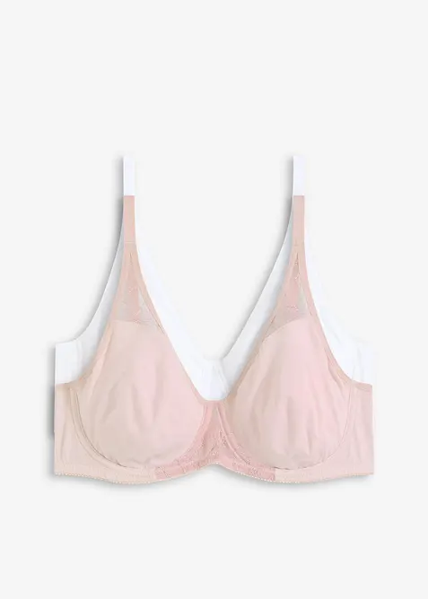 Reggiseno con ferretto e morbido cotone (pacco da 2), bonprix