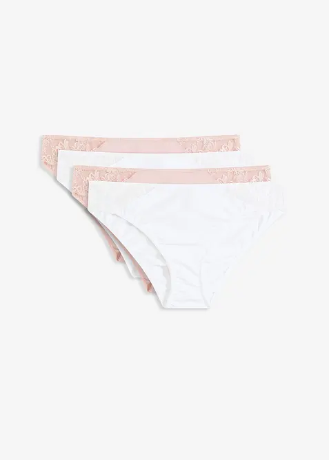 Slip con pizzo (pacco da 4), bonprix