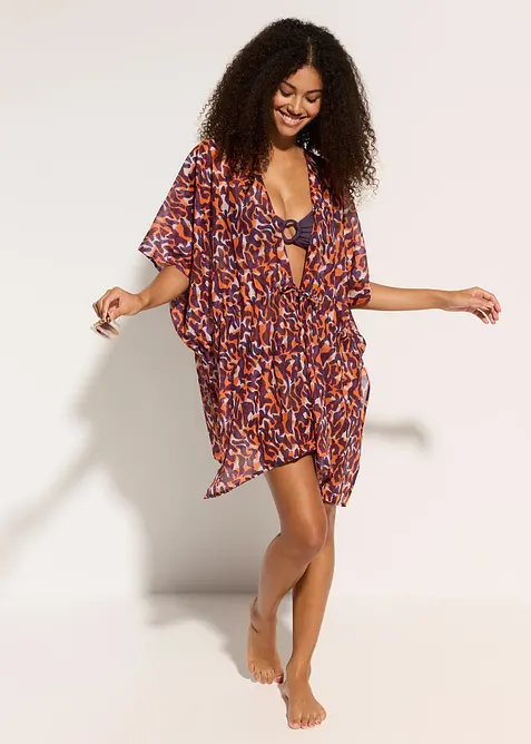 Kimono copricostume con cintura da annodare, bonprix