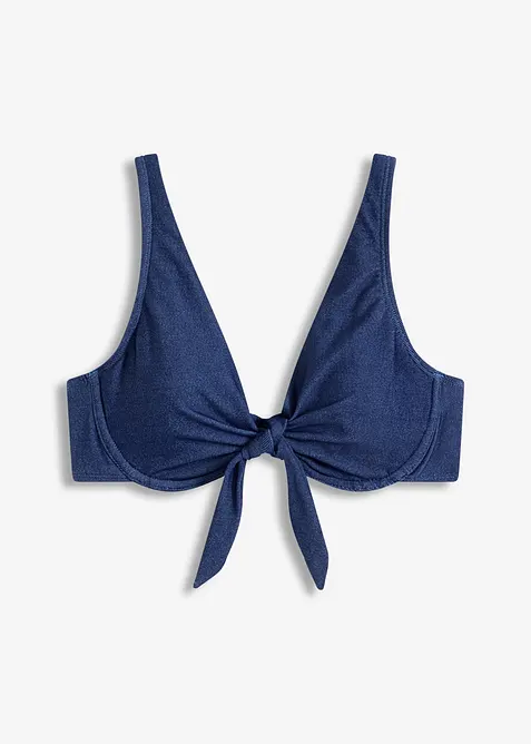 Reggiseno per bikini effetto denim con ferretto, bonprix