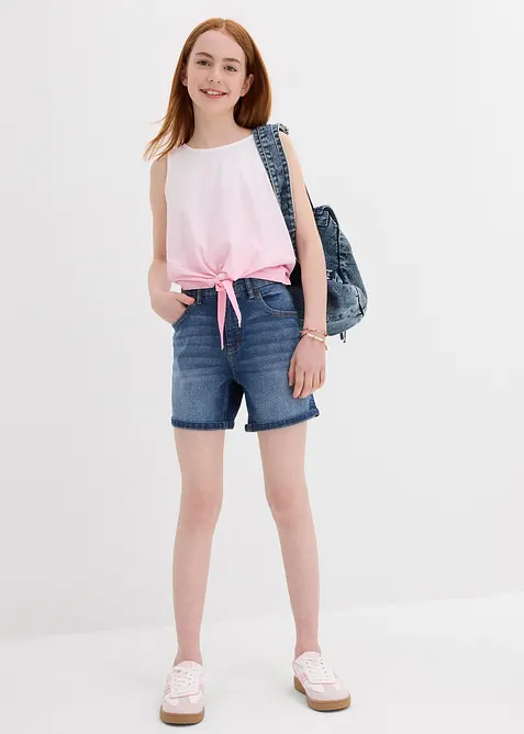 Bermuda in jeans, vita media, bonprix