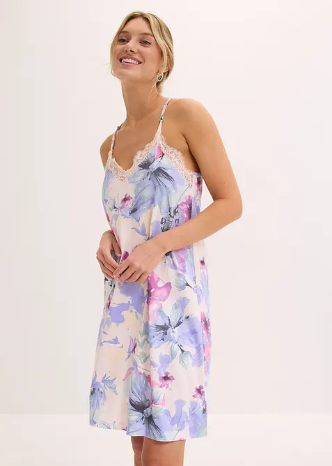 Camicia da notte corta in misto viscosa morbido, bonprix