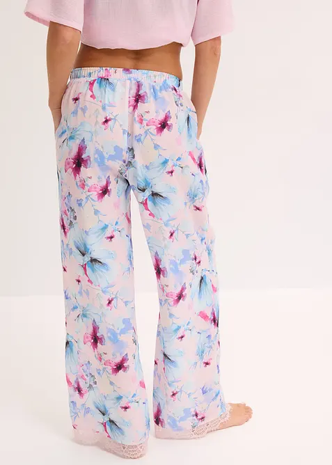 Pantaloni pigiama lunghi in satin lucido, bonprix