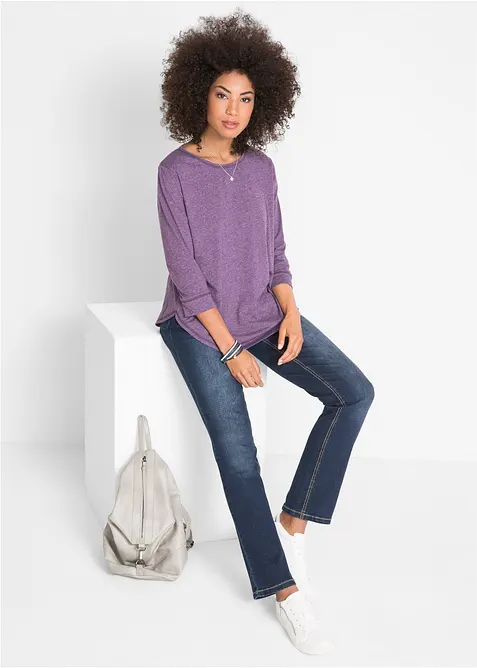 Jeans straight elasticizzati, vita media, bonprix