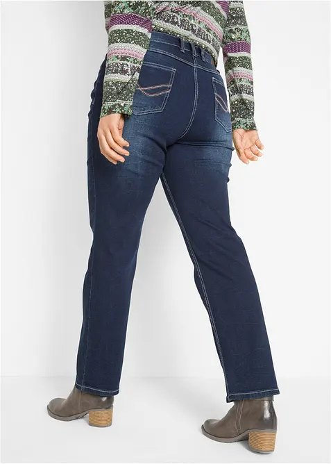 Jeans straight elasticizzati, vita media, bonprix