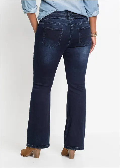 Jeans bootcut modellanti e ultramorbidi, vita alta, bonprix