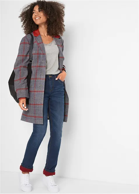 Jeans termici straight, vita alta, bonprix