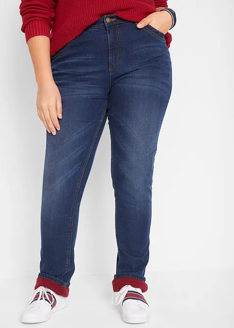 Jeans termici straight, vita alta, bonprix
